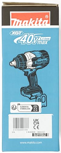Makita XGT TW002GZ - Llave de impacto inalámbrica de 40 V, 1700 Nm, unidad de 1/2 pulgada, 1800 rpm
