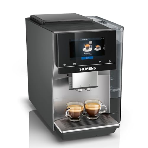 SIEMENS - Cafetera superautomática, EQ700, iSelect Display, coffeeWorld, con preparación en frío y preparación lenta, espumador de leche, Home Connect, gris, TP715R01