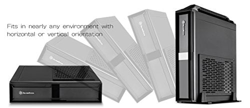SilverStone SST-ML08B-H - Carcasa de Ordenador Milo Slim HTPC Mini-ITX, con asa, Negro