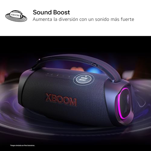 LG XBOOM GO XG8T, Altavoz portátil, Bluetooth 5.3, Bajos Potentes, Resistencia Militar a golpes, Agua y Polvo IP67, Color Negro
