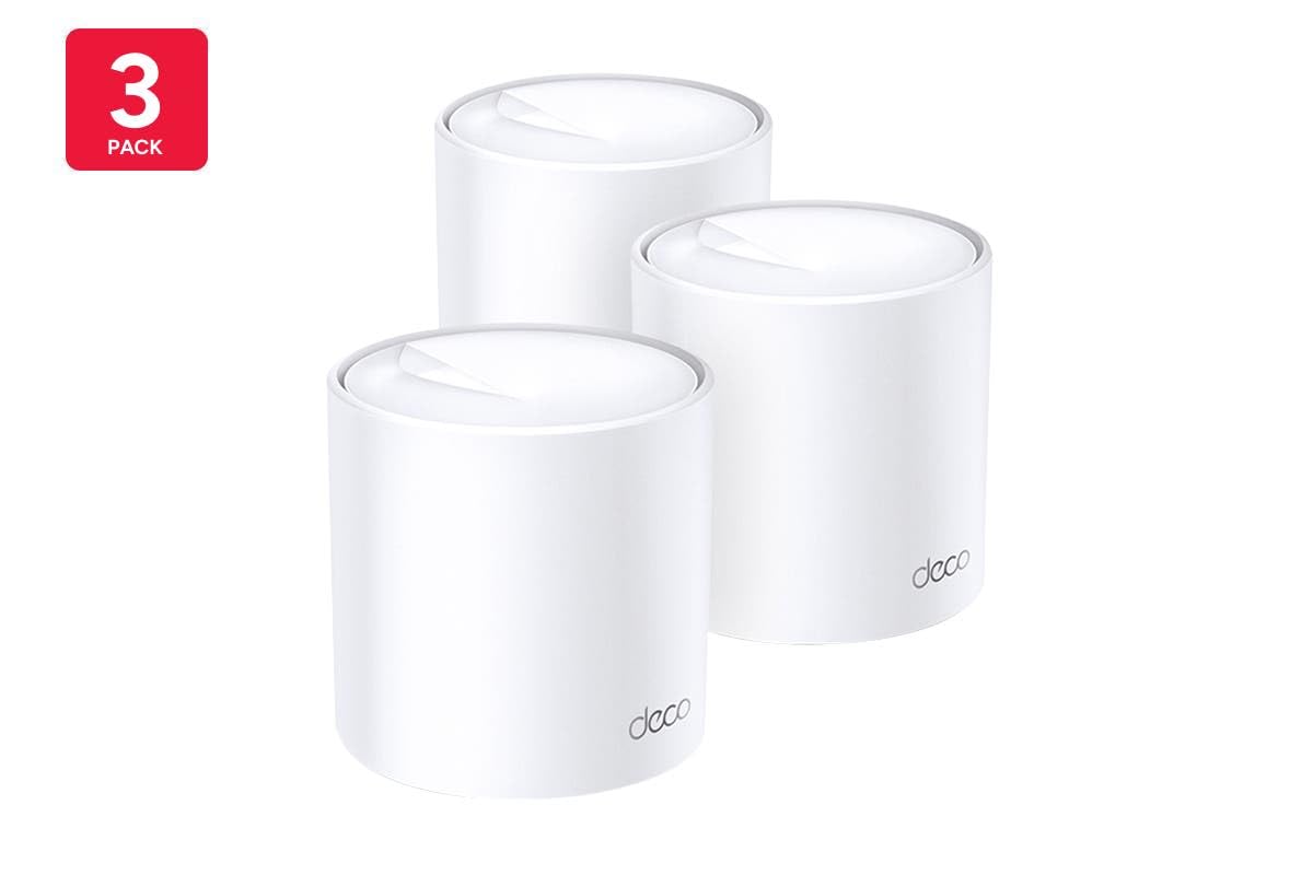TP-Link Deco X60(3-Pack) V3.20- Sistema Wi-Fi 6 Mesh AI AX5400,Cobertura WiFi de 650 m2, 2xPuerto Gigabit, Fácil Instalación, Control Parental,WPA3, Compatible con Routers de Fibra