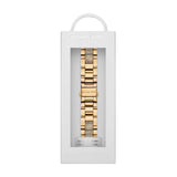 Michael Kors Correa de acero inoxidable o acetato para mujer, compatible con Apple Watch de 38 mm/40 mm/41 mm, Tono dorado y marrón