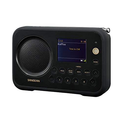 Sangean DAB + radio portátil DPR-76 FM recargable Negro