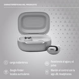 JBL Live Buds 3 Auriculares inalambricos de botón,True Wireless con cancelación de ruido adaptable, hasta 40 horas de reproducción, Bluetooth, audio de alta resolución, plateado