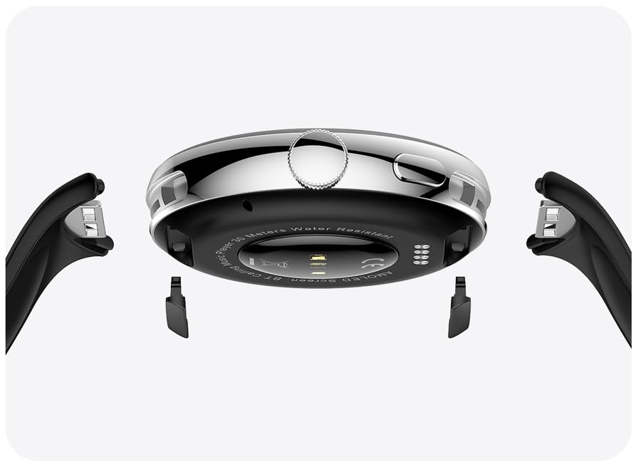 WIFIT - Reloj Inteligente WiWatch R1 Negro Android e iOS - 1.3" AMOLED - A-GPS - Monitor de sueño - Sensor de oxígeno - 100 Modos Deportivos - Autonomía de 14 días, Negro, Large, Híbrido
