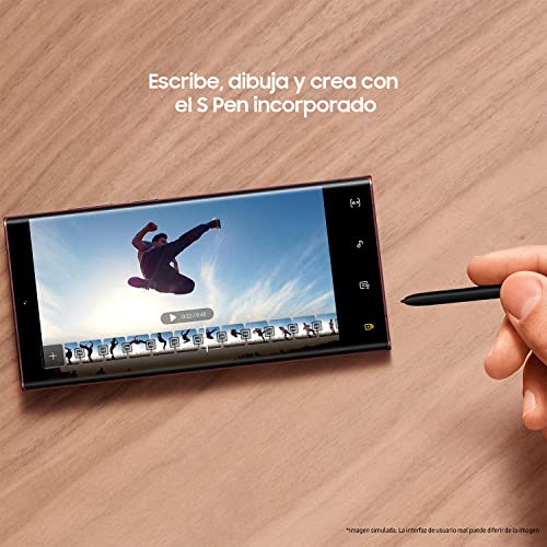 Samsung Galaxy S22 Ultra 5G (256 GB) Burdeos + Cargador – Teléfono móvil libre, Smartphone Android (Versión Española)