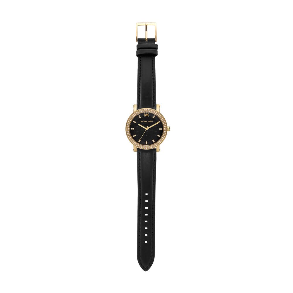 Michael Kors Corey Reloj Mujer, Movimiento de Cuarzo Tres Agujas con Correa de Acero Inoxidable o Cuero