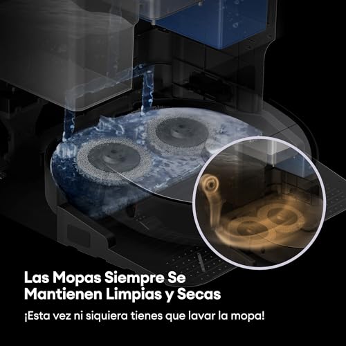 Ultenic MC1 Robot Aspirador y fregasuelos con Mopa Giratoria Doble, Funciones Automáticas: Vaciado, Lavado, Secado, Limpieza de la Base, Navegación LIDAR, 200 min, 5000Pa, WiFi/App/Alexa/Siri/IFTTT
