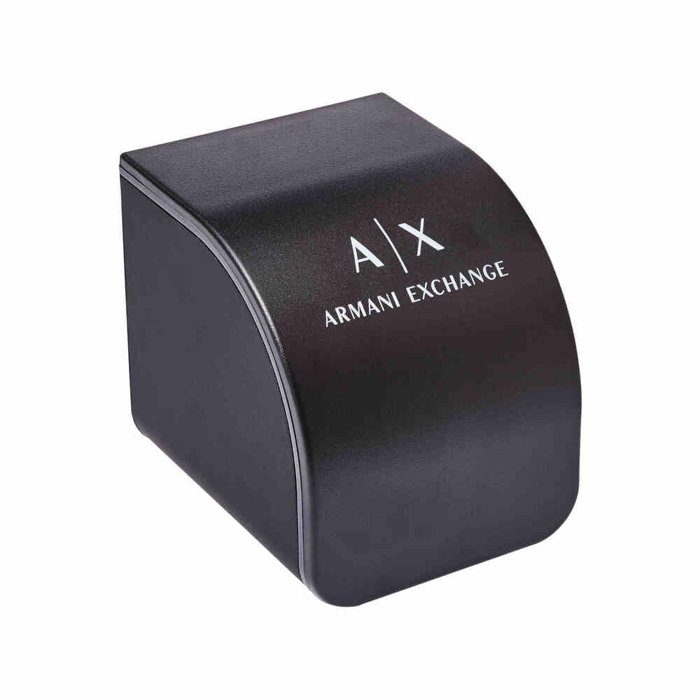 Armani Exchange Reloj hombre, movimiento cuarzo cronógrafo y caja 44mm con correa silicona