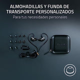 Razer Moray - Monitor de Streaming ergonómico con Cable (diseño acústico híbrido de Doble Controlador, Forma ergonómica de Perfil bajo, Aislamiento acústico pasivo Superior) Negro