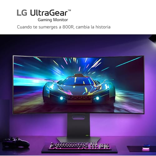 LG 34GS95QE-B - Monitor Gaming Ultragear Curvo, 34", OLED WQHD (3440 x 1440), Curvatura 800R, 240 Hz, 0.03 ms, AMD FreeSync Premium Pro, Acabado Anti-Glare, Negro