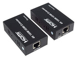 PremiumCord 4K Extensor HDMI a 100 m a Través de Cable de Conexión Cable Cat5e/Cat6, Carcasa Metálica, Estado LED, Compatible con Vídeo 4K UHD, Full HD 1080p 60Hz, HDCP, Negro