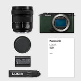 Panasonic Lumix DC-S9KE-G Cámara Vlogs, Puerta Abierta Fotograma Completo Sin Espejo, 24,2 MP, 6K/4K, PDAF 779, Estabilización Imagen, Angulo Libre, WiFi 5 GHz, Verde Oliva, Lente 20-60 mm (Zoom x3)