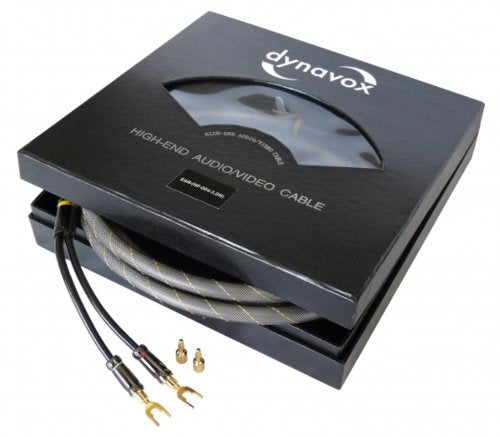 Dynavox Cable de Altavoz de Alta Gama, Par, Cable Flexible con Conectores de Banana de Alta Calidad, ensamblado, color negro, longitud 3m