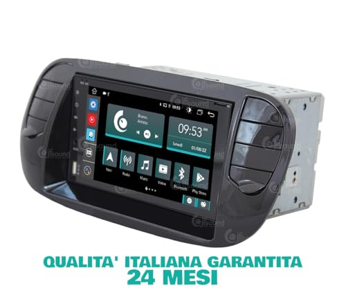 Radio de Coche para Fiat 500 Negro Brillante GPS Bluetooth WiFi USB Dab+ Touchscreen 6.2" 8core Carplay AndroidAuto