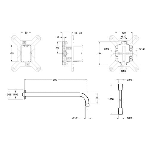 Columna de ducha empotrada termostática JACOB DELAFON Modulo