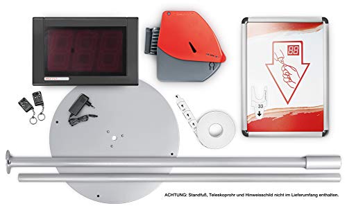 Meto Turn-O-Matic, sistema de colas y flujo de clientes 38738370 (indicador LED de tres dígitos), 1 sistema de llamada con accesorios, listo para usar