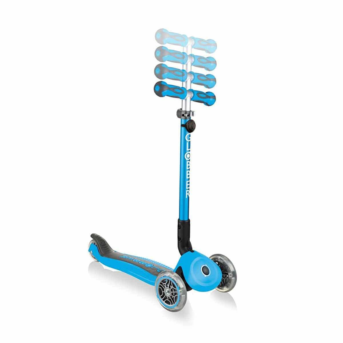 Globber Patinete 3 Ruedas Modelo GO UP Deluxe Sky Blue, Azul Claro, à Partir de 15 Meses