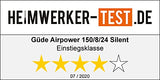 Güde Compresor Airpower 150/8/24 Silent (libre de aceite, silencioso, máx. 8 bar, 1100 W, caldera de 24 l, eff. Cantidad de suministro: 130 l/min, reductor de presión, 2 manómetros, válvula de