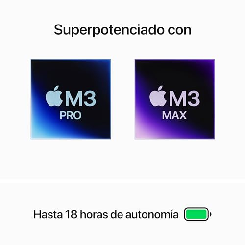 Apple 2023 MacBook Pro Portátil con Chip M3 Pro: CPU de 11 núcleos, GPU de 14 núcleos, Pantalla Liquid Retina XDR de 14,2 Pulgadas, 18 GB de Memoria unificada, 512 GB de SSD, Negro Espacial