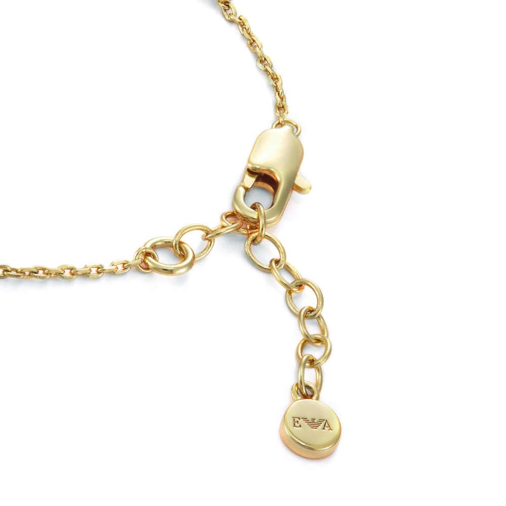 EMPORIO ARMANI Pulsera de mujer de acero inoxidable o latón con cierre de langosta en tono dorado, Amarillo dorado
