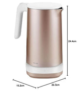 ZWILLING ENFINIGY Hervidor de agua Pro con ajuste de temperatura, Filtro antical de acero inoxidable y función mantener en caliente, 1850 W, 1,5 l, Rosa