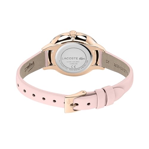Lacoste Reloj Analógico de Cuarzo para Mujer Colección Cannes con Correa de Cuero Rosa - 2001101