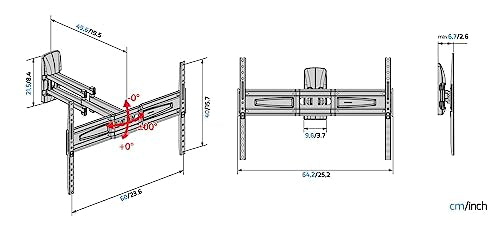 Meliconi Space System DUALMOTION 600 Easy, Soporte de Pared con Doble Brazo y Doble Rotación, Soporte para TV de Pantalla Plana de 40" a 82", Compatible con VESA 300-400-600, Capacidad de 45kg, Negro