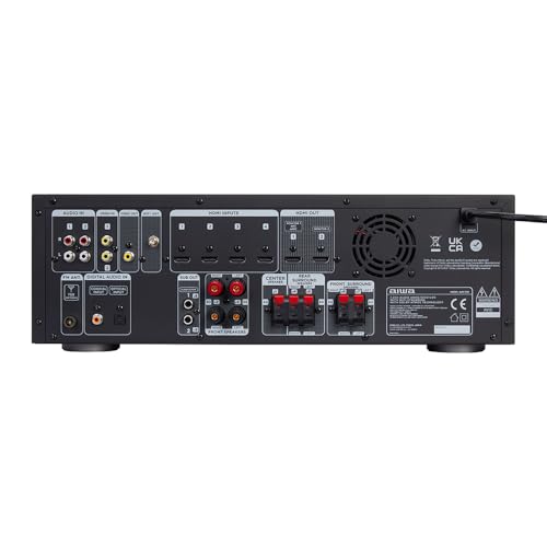 AIWA AVR-7210 Receptor de Audio y Video de 7.2 Canales con Dolby Atmos, Spotify Streaming, AirPlay 2, Bluetooth 5.2 y UHD 4K Passthrough - 1155W Total. Color: Negro