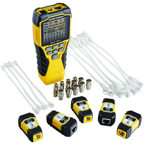 Probador de cables, Scout Pro 3 con control remoto Test-n-Map, incluye controles remotos #2 - #6, prueba cable de voz, datos y video, Klein Tools VDV501-853