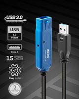 LINDY Cable USB 43229 15 m Negro (1 unidad)