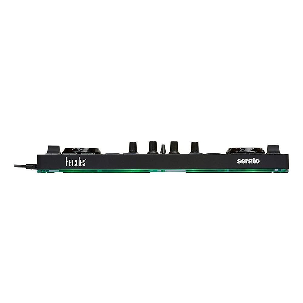 Hercules DJControl Starlight - Controladora DJ USB portatil de 2 pistas y 8 Pads, software Serato DJ Lite, para PC y MAC