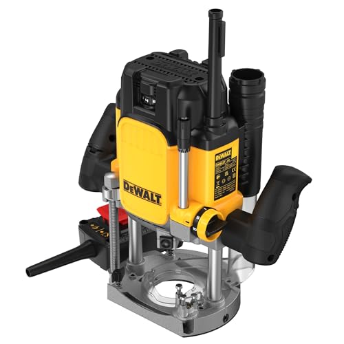 DEWALT DWE627KT-QS - Fresadora 2.300W, Recorrido de corte de 80 mm, Arranque suave y guía paralela, Incluye accesorios, adaptador de aspiración y caja T STAK VI