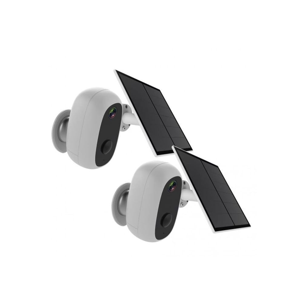 2X Cámara WiFi inalámbrica para exteriores con panel solar