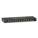 NETGEAR Switch Gigabit Ethernet | PoE Plus 16 Puertos GS316EP | Switch Gigabit Ethernet con 15 Puertos PoE+ a 180 W, 1 Puerto SFP de 1G, Montaje de sobremesa o en Pared