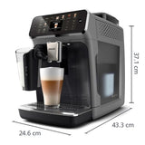 Philips Cafetera Espresso Totalmente Automática Serie 5500-20 Cafés Calientes y con Hielo, Sistema de Leche LatteGo de Limpieza Rápida, 40% más Silenciosa con SilentBrew, QuickStart, Gris (EP5544/50)