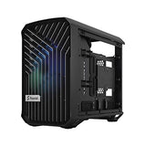 Fractal Design Torrent Nano RGB Black - Light Tint Tempered Glass Side Panels - Open Grille for Maximum Air Intake - 180mm RGB PWM Fan Included - Type C - mATX Airflow Mini Tower PC Gaming Case