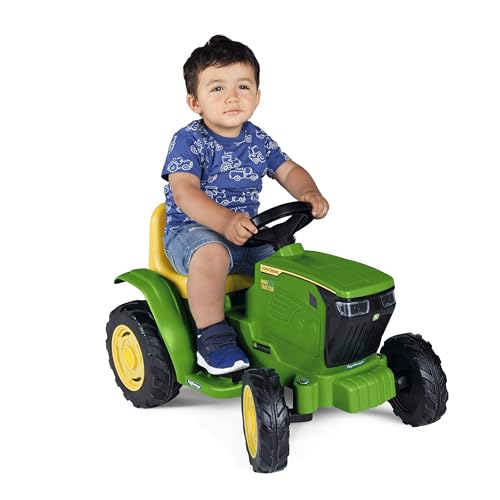 Peg Perego John Deere Mini Tractor - Tractor Eléctrico Montable 6V para Niños Desde 1 Año con Batería Recargable, Luces LED, Claxon, Sonidos y Melodías