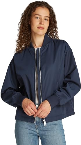 Tommy Hilfiger Cazadora Bomber Mujer Casual Nailon fina, Azul (Dark Night Navy), L