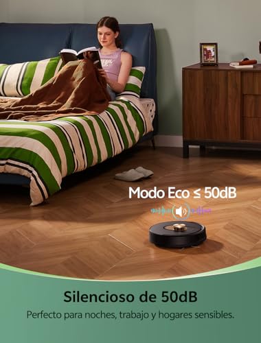 Vexilar W9 Robot Aspirador y Fregasuelos,Potente Succión de 5000Pa, Robot Aspirador con Navegación Láser, Mapa Inteligente Multicapa, Larga Autonomía, Adecuado para Suelo, Alfombras, Pelo de Mascotas