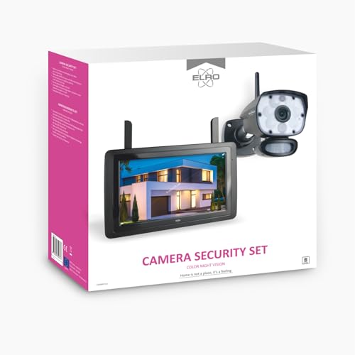 ELRO CZ60RIPS Color Night Vision 1080P HD Surveillance Camera Pantalla de 9" y aplicación, 2-Teiliges Set