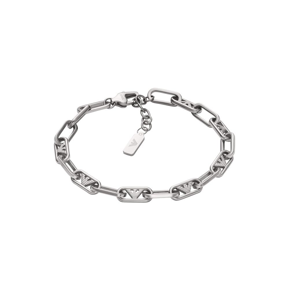 Emporio Armani Pulsera para hombre de acero inoxidable o de cuentas con cierre de langosta