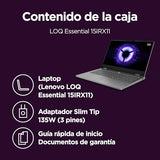Lenovo LOQ Essential Gen 11 - Ordenador Portátil Gaming IA 15.6'' FHD (Intel Core i5-13450HX, NVIDIA GeForce RTX 5050, 16GB RAM, 1TB SSD, 144 Hz, Wi-Fi 6, Sin Sistema Operativo) QWERTY Español - Gris