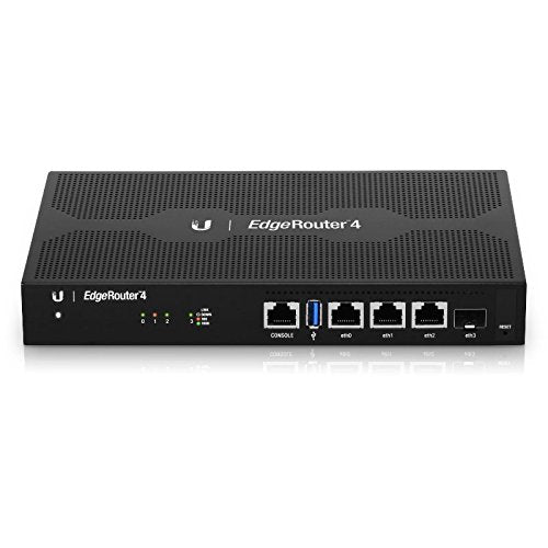 Ubiquiti Networks EdgeRouter 4 - Router (Gigabit Ethernet, 10/100/1000Base-T(X), 10,100,1000 Mbit/s, 4000 Mpps, 3.0 (3.1 Gen 1), UNMS, CLI, SNMP, NetFlow, LLDP, NTP), Negro