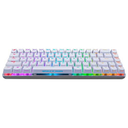 ASUS ROG Falchion Ace - Teclado Gaming Mecánico RGB 65% Compacto, ROG NX Red lubricados y Estabilizados, Teclas ABS, Conexión con KVM, Tres Ángulos, Funda, Blanco, Versión en español