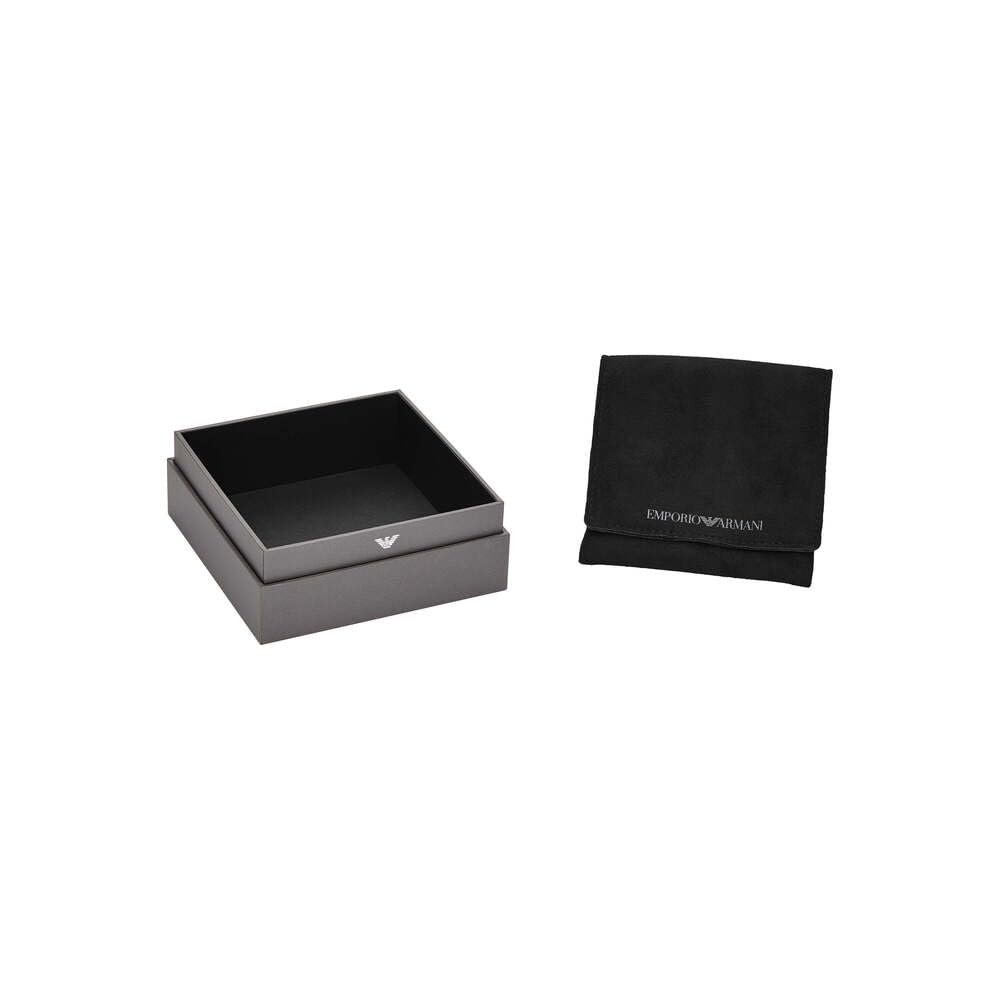 Emporio Armani Collar de mujer de acero inoxidable o plata de ley con cierre de mosquetón, 35Lx1.15Wx1.08cm, Plata esterlina, No es una piedra preciosa, Oro reluciente