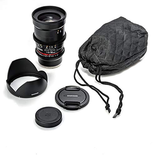 Samyang F1312906101 - Objetivo para vídeo VDSLR para Sony E (Distancia Focal Fija 35mm, Apertura T1.5-22 AS UMC II, diámetro Filtro: 77mm), Negro