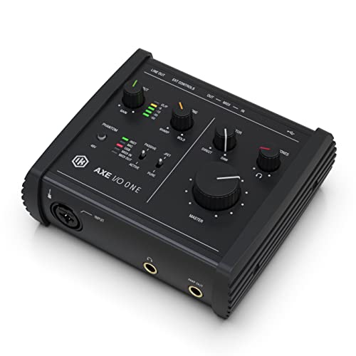 AXE I/O ONE de IK Multimedia, interfaz de audio USB compacta con diseño de tono de guitarra avanzado Z-TONE. Conector USB-C. Viene con TONEX SE y AmpliTube 5 SE