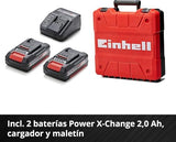 Einhell Taladro/destornillador con batería TE-CD 18/50 Li BL Power X-Change (iones de litio, 18V, máx 50 Nm, portabrocas 13 mm, sistema electrónico velocidad, incl. 2 baterías 2,0 Ah y cargador)