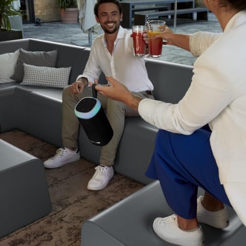 Hama Altavoz Bluetooth 30W, Resistente al Agua IPX4, Efectos de luz LED, 12 Horas de duración de la batería, Caja de música Bluetooth, Negro
